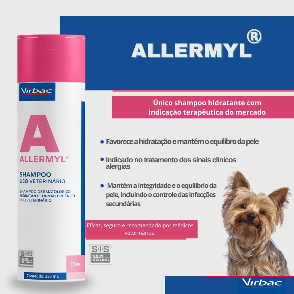 Virbac Allermyl Shampoo Limpeza Regular em Cães Alérgicos para